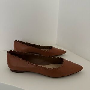 Coach Brown Jill Scalloped Loafers